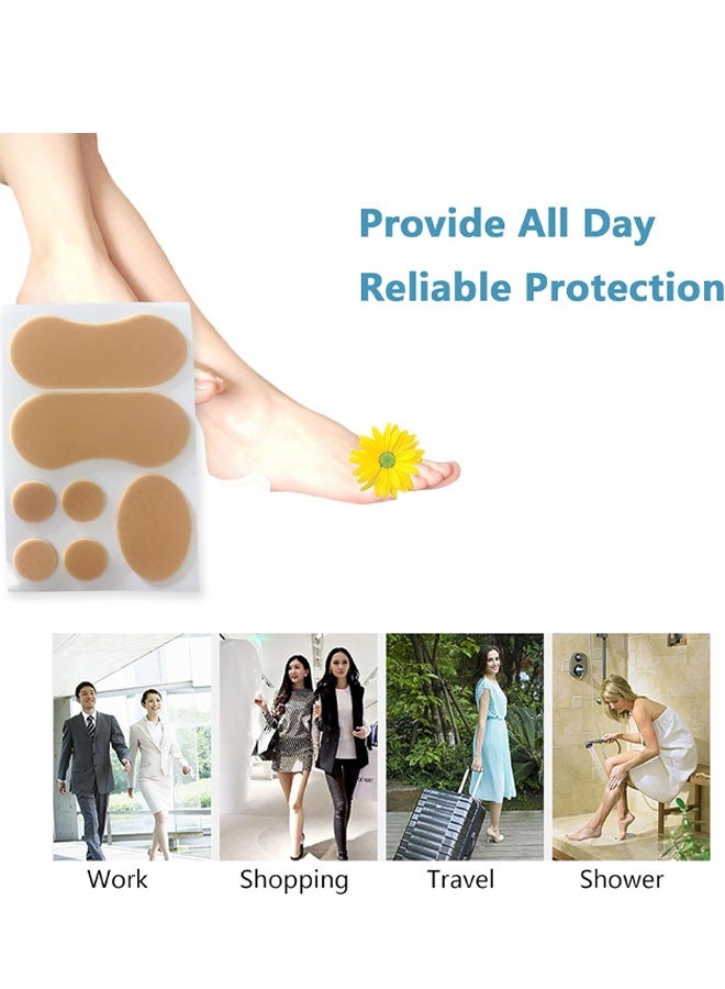 10 ضمادات إسفنجية للبثور - ضمادات لاصقة مقاومة للماء للبثور، أشرطة لاصقة لأصابع القدم/الكعب/القدم/أصابع القدم - وسادة للكعب للوقاية/التعافي، تثبت الضمادات وتحمي من احتكاك الجلد - Image 3